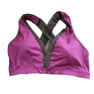 Victoria Sport Purple Criss Cross Back Sports Bra Padded Size Large